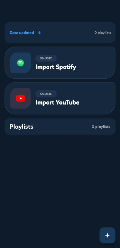 Playlist import screen